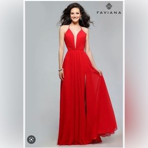 Faviana Red Dress 7747